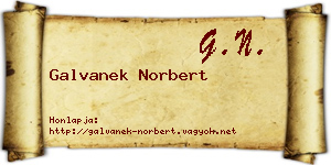 Galvanek Norbert névjegykártya